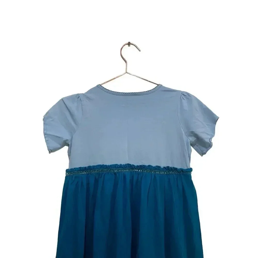 Hanna Andersson Blue Colorblock Twirl Power Maxi Dress Size 12/150 cm